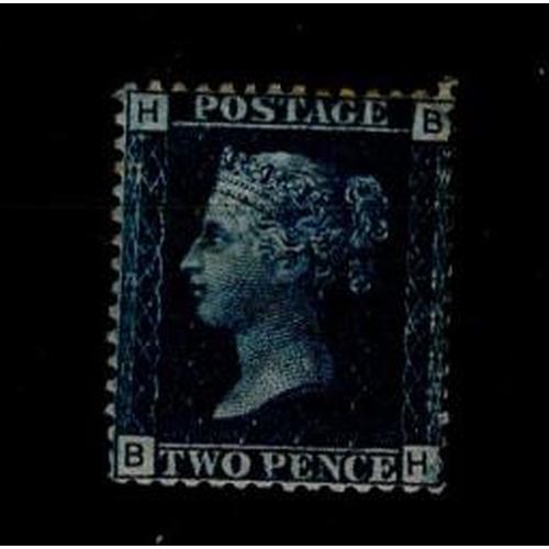 864 - GB - 1858 2d deep blue Plate 15, SG47 mint large part o.g. gum crazing, cat £525