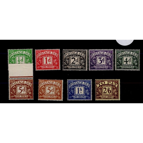 930 - GB - Postage Dues 1936-37 set um, including both 5d shades, SG D19 - D26, cat £540. (9)