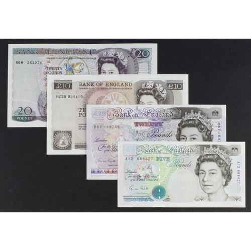 104 - Gill (4), a group of Uncirculated notes, 10 Pounds HZ28 094110 (B354, Pick379e), 20 Pounds 56M 25327... 