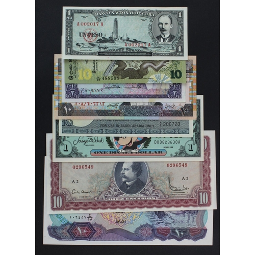 1048 - World (8), Chile 10 Escudos issued 1960's, Cuba 1 Peso dated 1956, Iraq 10 Dinars issued 1973, Pakis... 