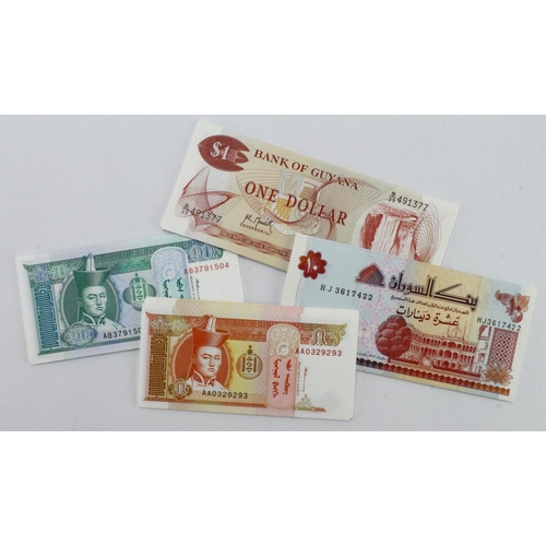 1051 - World (84), Mongolia 20 Tugrik issued 1993 (16), Mongolia 5 Tugrik issued 1993 (20), Guyana 1 Dollar... 