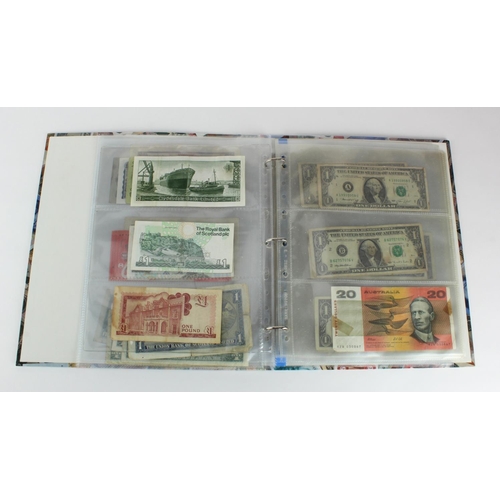 1058 - World in album (34), including Peppiatt 1 Pound 1940, 1 Pound 1948, Australia 20 Dollars x 4, Jersey... 