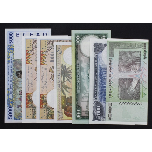 1061 - World, Africa (7), a good group of Uncirculated notes, Comores 500 francs, Djibouti 1000 Francs (2),... 