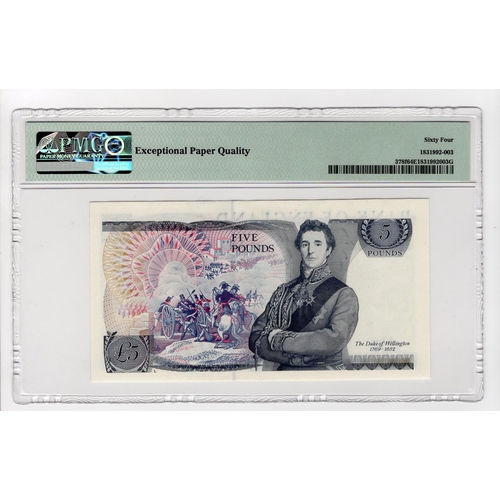 115 - Gill 5 Pounds (b353) issued 1988, FIRST RUN with LOW serial No., serial RD01 000066 (B353, Pick378f)... 