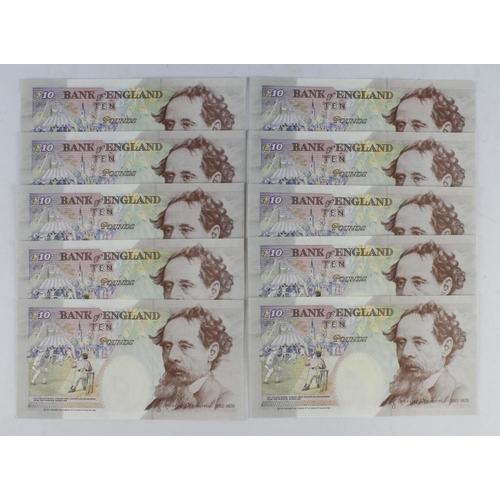 132 - Kentfield 10 Pounds (B366) issued 1992 (10), a consecutively numbered run of FIRST SERIES notes, ser... 