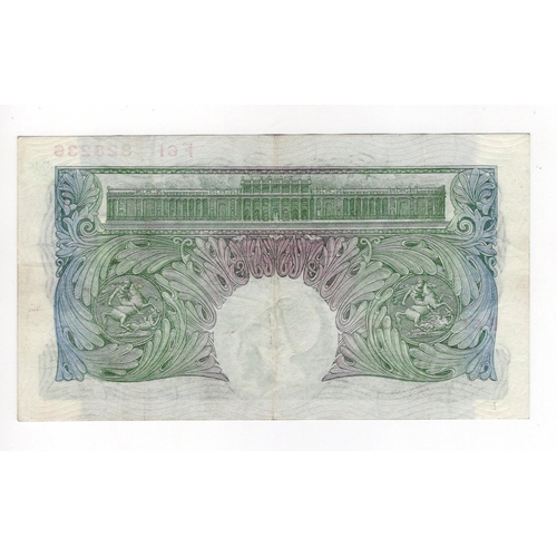 156 - Mahon 1 Pound (B212) issued 1928, serial F61 328236 (B212, Pick363a) original about EF