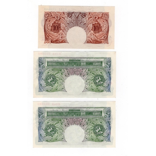 168 - O'Brien (6) Britannia issues 10 Shillings (1) issued 1955 (B271, Pick368c), 1 Pound (5) issued 1955 ... 