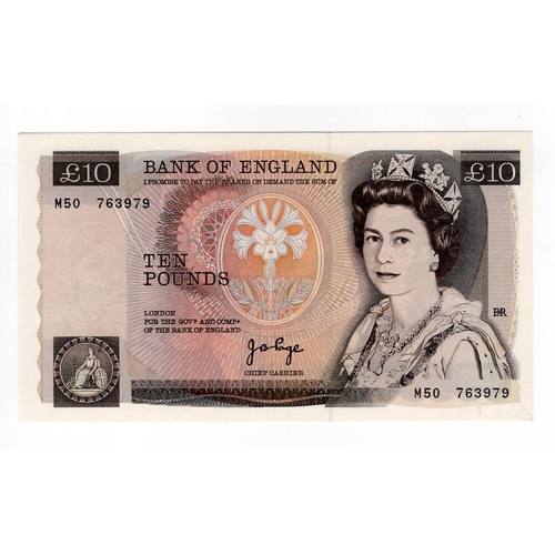 198 - Page 10 Pounds (B331) issued 1975, a very rare LAST RUN REPLACEMENT note 'M50' prefix, serial M50 76... 