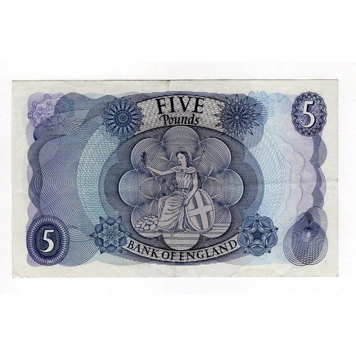 201 - Page 5 Pounds (B325) issued 1971, scarce REPLACEMENT note, serial 10M 193849 (B325, Pick375cr) origi... 