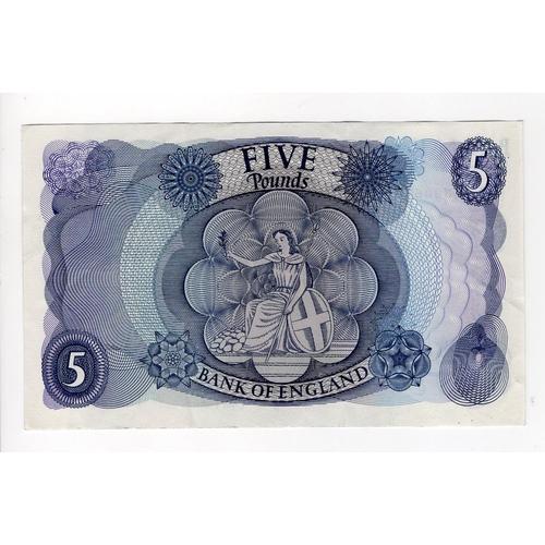 202 - Page 5 Pounds (B325) issued 1971, scarce REPLACEMENT note, serial 15M 390676 (B325, Pick375cr) origi... 