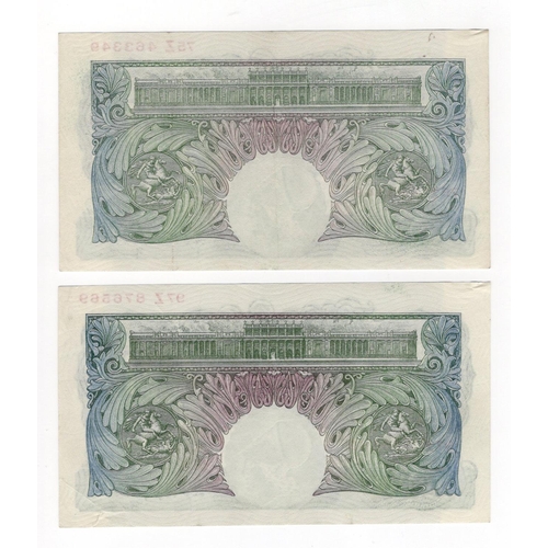 211 - Peppiatt 1 Pound (B238) issued 1934 (2), pre war issues without security thread, LAST SERIES notes, ... 