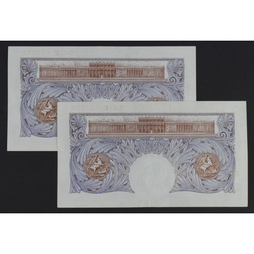 220 - Peppiatt 1 Pound (B250) issued 1940 (2), a consecutively numbered pair of scarce REPLACEMENT notes, ... 