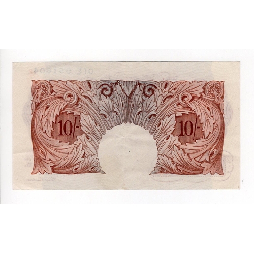 231 - Peppiatt 10 Shillings (B262) issued 1948 with security thread, rare FIRST prefix of LAST SERIES seri... 