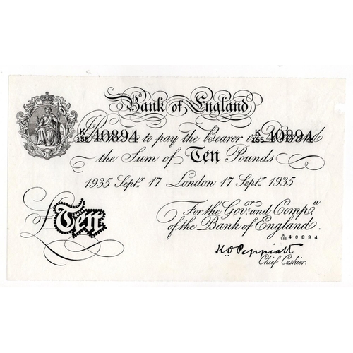 240 - Peppiatt BERNHARD note, 10 Pounds dated 17th September 1935, serial K/155 40894, London issue (B242 ... 