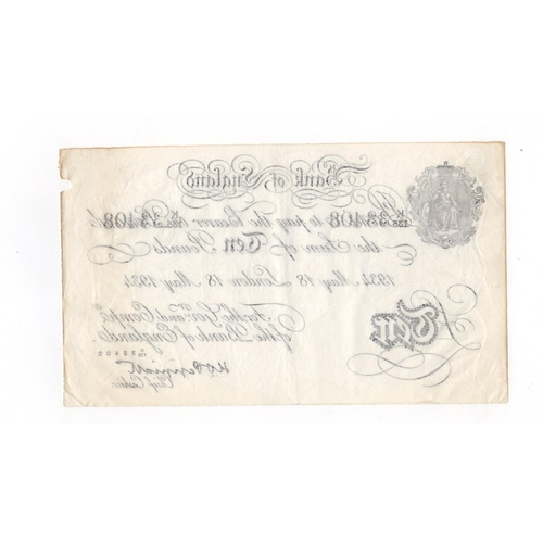 242 - Peppiatt BERNHARD note, 10 Pounds dated 18th May 1934, serial K/135 33408, London issue (B242 for ty... 