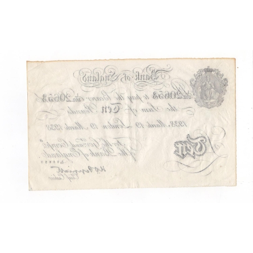 243 - Peppiatt BERNHARD note, 10 Pounds dated 19th March 1938, serial L/102 20653, London issue (B242 for ... 