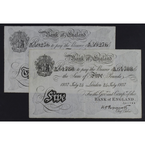 245 - Peppiatt BERNHARD notes (2), 10 Pounds dated 18th November 1936 serial K/177 59276, tiny edge nick, ... 