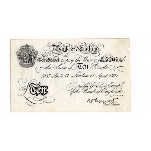 247 - Peppiatt BERNHARD notes (2), 10 Pounds dated 1937, serial K/187 52054 and K/198 72284 (B242 for type... 