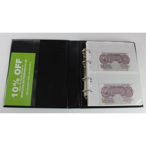 250 - Peppiatt, Beale & O'Brien (22), a collection of series A Britannia notes in an album, Peppiatt 10 Sh... 