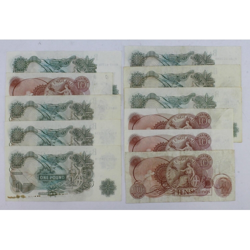 276 - Bank of England (11), a group of REPLACEMENT notes, O' Brien 10 Shillings issued 1961, M03 175296 (B... 