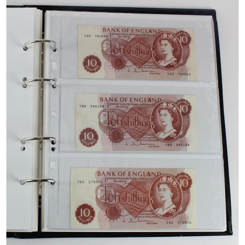 291 - Bank of England (49), a collection of 10 Shillings and 1 Pounds in an album, O'Brien 10 Shillings (1... 