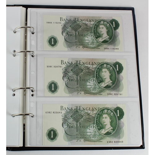 291 - Bank of England (49), a collection of 10 Shillings and 1 Pounds in an album, O'Brien 10 Shillings (1... 