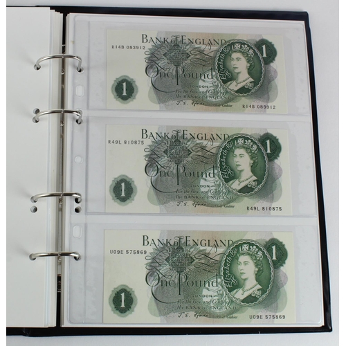 291 - Bank of England (49), a collection of 10 Shillings and 1 Pounds in an album, O'Brien 10 Shillings (1... 