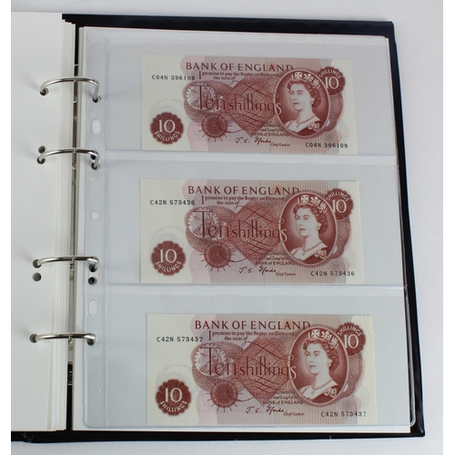 291 - Bank of England (49), a collection of 10 Shillings and 1 Pounds in an album, O'Brien 10 Shillings (1... 