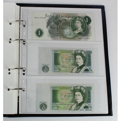 291 - Bank of England (49), a collection of 10 Shillings and 1 Pounds in an album, O'Brien 10 Shillings (1... 