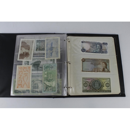 302 - Bank of England, Treasury, Scotland, Jersey, Guernsey collection in an album (71), including Bradbur... 