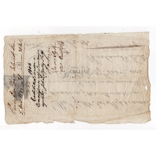 305 - Beverley Old Bank receipt for 210 Pounds dated 1804, for Harland & Tuke (Outing128 for type) holes, ... 