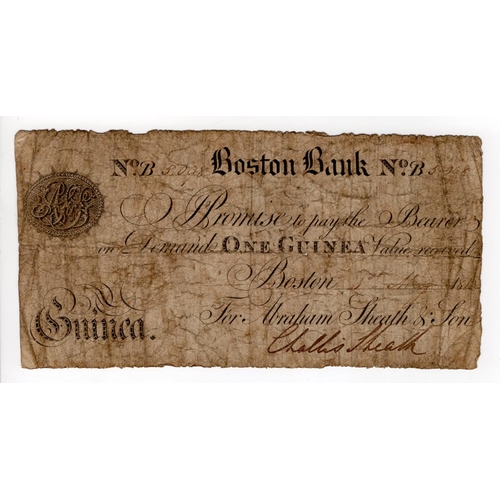 308 - Boston Bank 1 Guinea dated 1812, serial No. 5098 for Abraham Sheath & Son (Outing225a) holes, dirty ... 