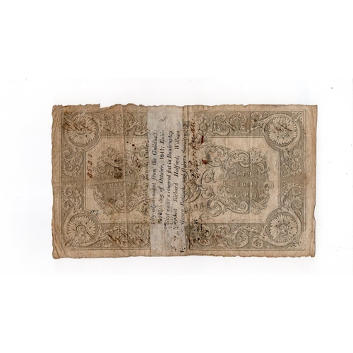 311 - Canterbury Union Bank 10 pounds dated 30th January 1842, serial No. 2312 for Halford, Baldock & Snou... 