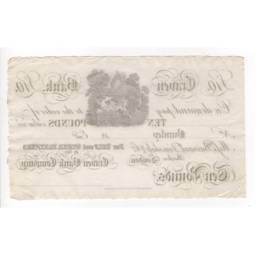 312 - Craven Bank Burnley 10 Pounds dated 18xx (1880) unissued remainder for Self & other partners (Outing... 