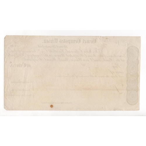 321 - Hemel Hempsted Union PROOF cheque, handwritten pencil annotations and date 1879 at bottom of cheque,... 