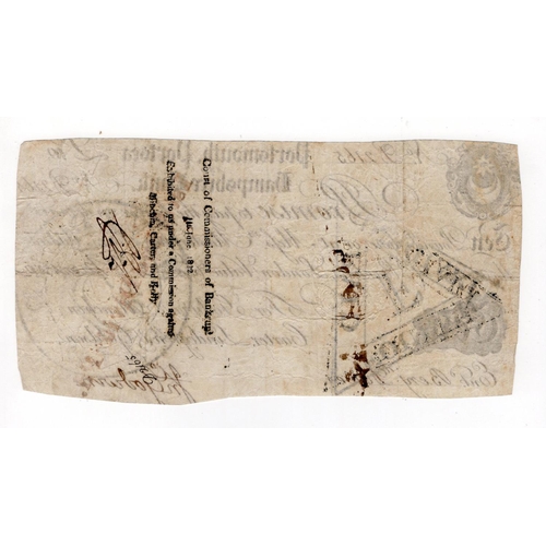 329 - Portsmouth, Portsea & Hampshire Bank 10 Pounds dated 1812, serial No. B2165 for Godwin, Minchin, Car... 