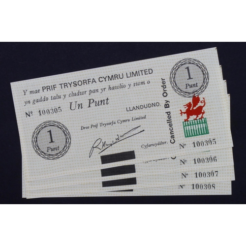 341 - Wales 1 Pound (4) first issue notes, these without the treasury stamp as they were declared illegal ... 