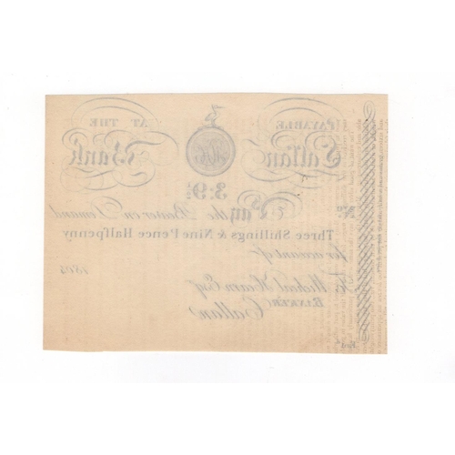 378 - Ireland Callan Bank 3 Shillings 9 1/2 Pence dated 1804, facsimile produced by Waterlow as a sample f... 