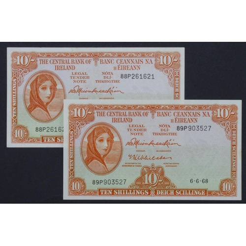 387 - Ireland Republic 10 Shillings (2) dated 6th June 1968, both last date and one last prefix of issue '... 