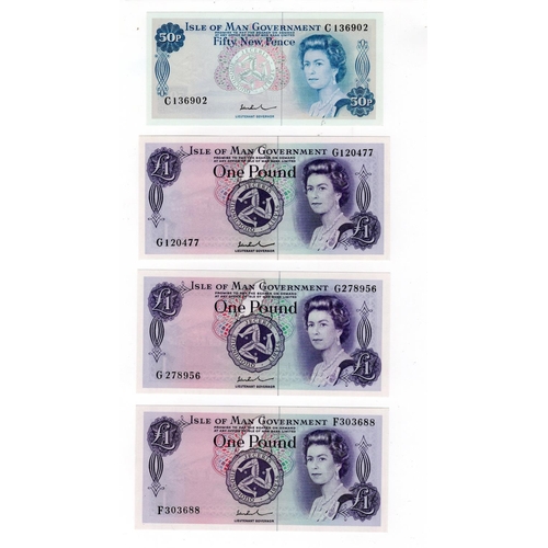 390 - Isle of Man (4), a high grade group, 1 Pound (3) issued 1976 and 1977, 50 Pence issued 1979, all sig... 