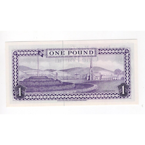 396 - Isle of Man 1 Pound issued 17th May 1979 (1972), signed John W. Paul, EXCEPTIONALLY LOW SERIAL No., ... 