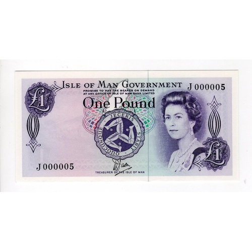 397 - Isle of Man 1 Pound issued 3rd December 1980 (1979), signed W. Dawson, EXCEPTIONALLY LOW SERIAL No.,... 