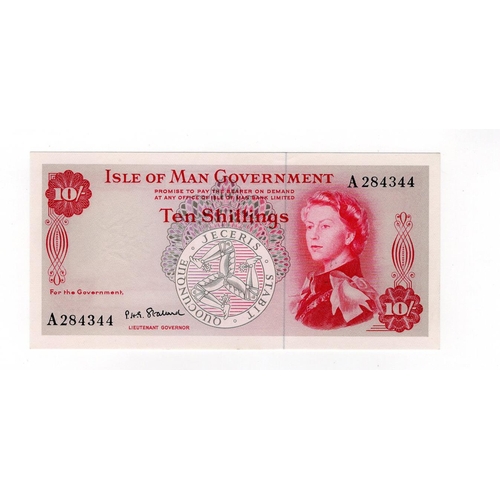 398 - Isle of Man 10 Shillings issued 1969, signed P.H.G. Stallard, serial A284344 (IMPM M504, Pick24b) Un... 