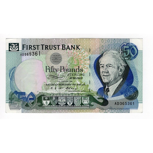 422 - Northern Ireland, First Trust Bank 50 Pounds dated 10th January 1994, signed E.F McElroy, serial AD3... 