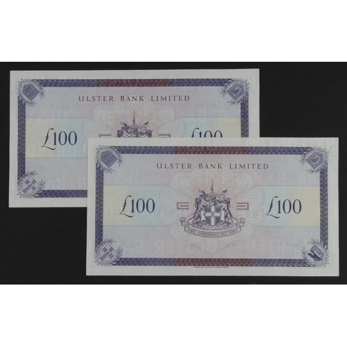 432 - Northern Ireland, Ulster Bank Limited 100 Pounds (2) dated 1st December 1990, signed David Went, a c... 