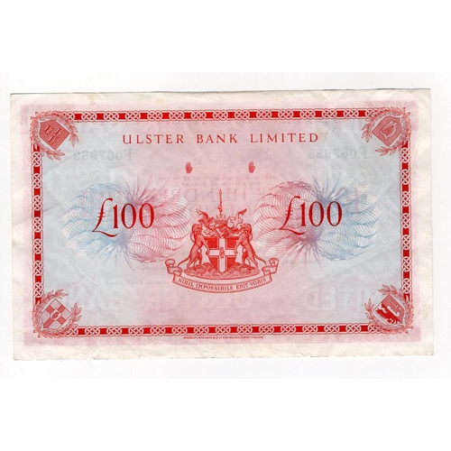 433 - Northern Ireland, Ulster Bank Limited 100 Pounds dated 1st March 1977, signed R.W. Hamilton, serial ... 