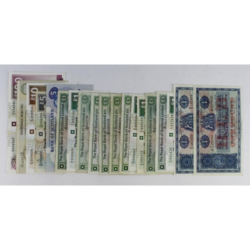 437 - Scotland (19), Royal Bank of Scotland 100 Pounds dated 1999, 10 Pounds dated 1989, 5 Pounds 1999, Cl... 