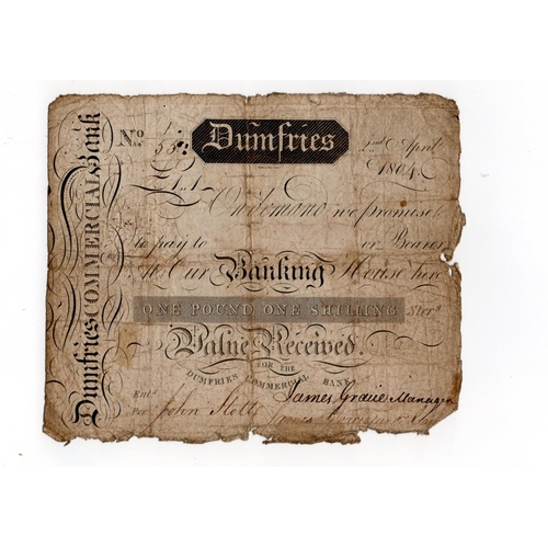 463 - Scotland, Dumfries Commercial Bank 1 Guinea dated 2nd April 1804, James Gracie & Company, serial No.... 