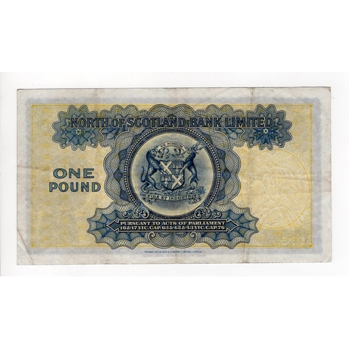 468 - Scotland, North of Scotland Bank 1 Pound dated 1st July 1940, earlier date signed Harvey H. Smith, s... 