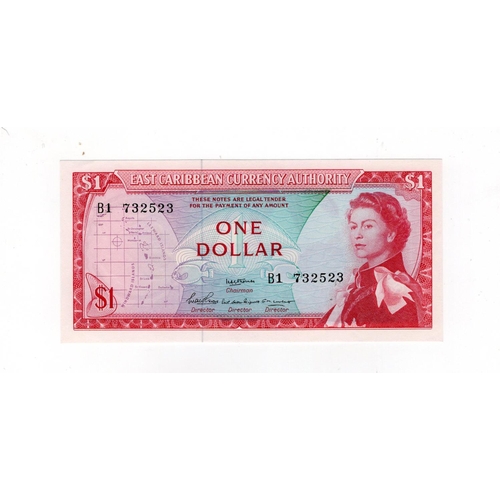 618 - East Caribbean States 1 Dollar issued 1965, very rare signature variety for this issue, signature 2,... 